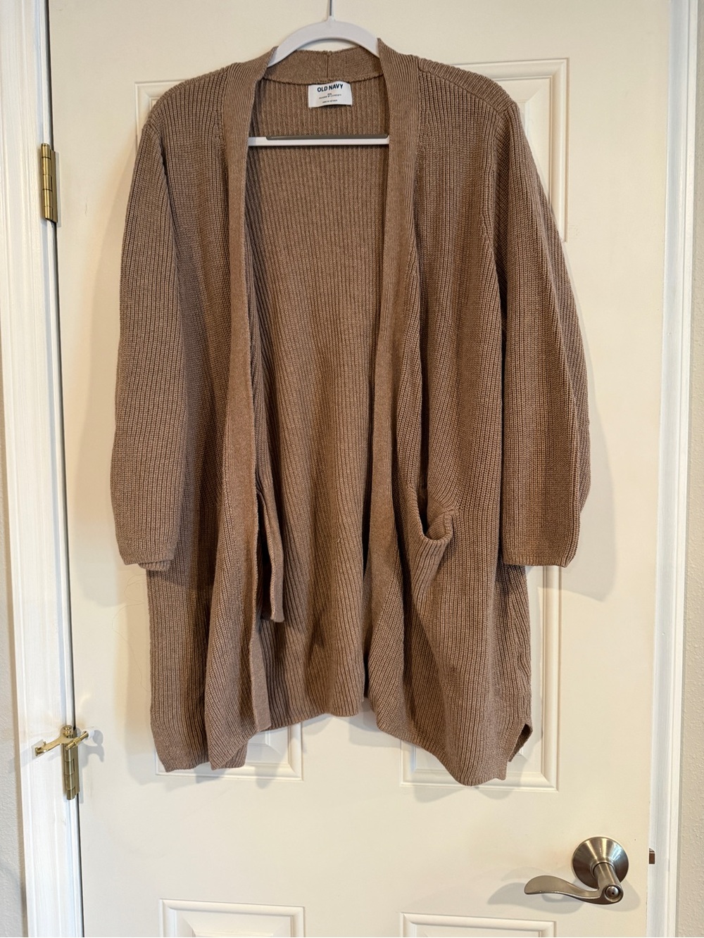 Old Navy Open-Front Ribbed Cardigan Sweater - Taupe Brown